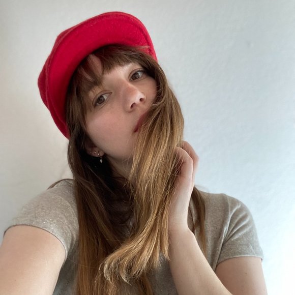 Pure wool vintage red beret - Picture 1 of 6